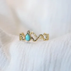 anillo gota turquesa
