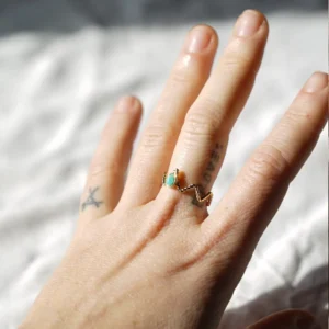 anillo gota turquesa
