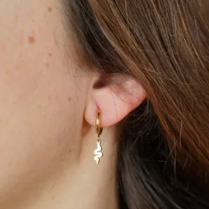pendientes aros serpiente dorada