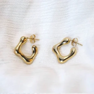 pendientes aros irregular cuadrado