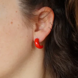 pendientes aros colorful rojo
